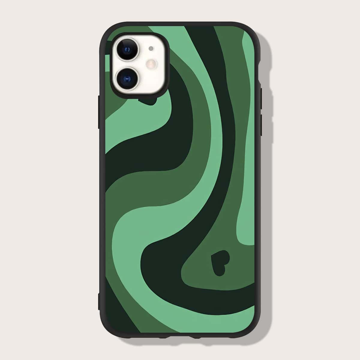 

Heart Pattern Phone Case, Green