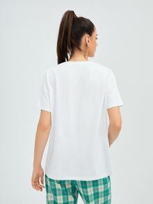 Mulvari Letter And Graphic Print Tee - White - View 2