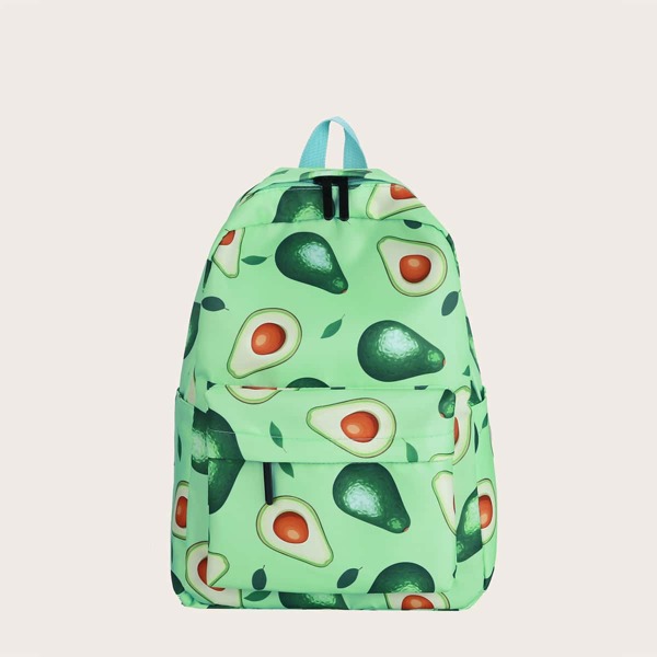 

Kids Avocado Pattern Backpack, Green
