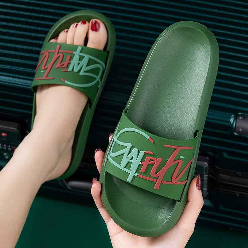 

Colorblock Letter Graphic Slides, Green