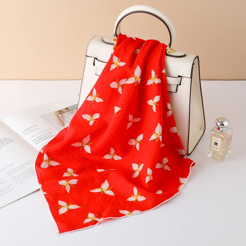 

Floral Print Bandana, Red