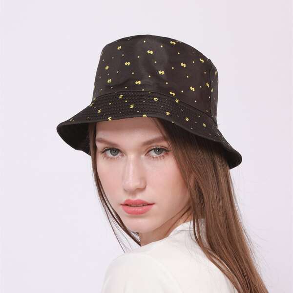 

Dollar Print Bucket Hat, Black