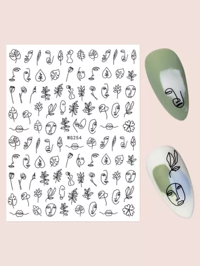 1sheet Line Art Nail Art Sticker Nail Stickers DIY
