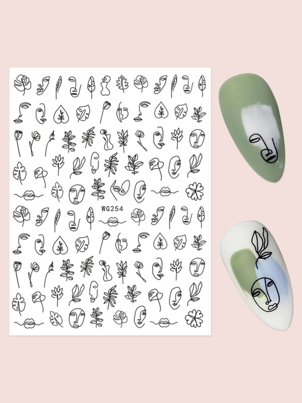 1sheet Line Art Nail Art Sticker Nail Stickers DIY