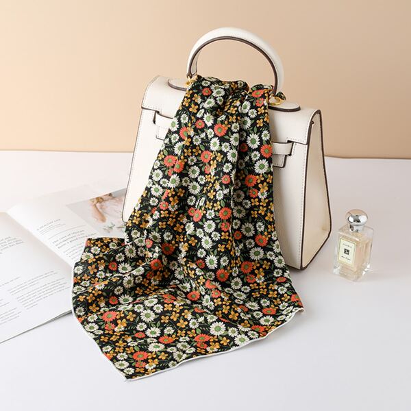 

Floral Print Scarf, Black