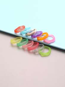 12pcs Simple Design Ring - Multicolor - View 2