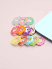 12pcs Simple Design Ring - Multicolor - View 3