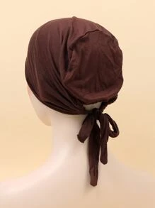 1pc Solid Hat Bonnet Hair Bonnet Turban