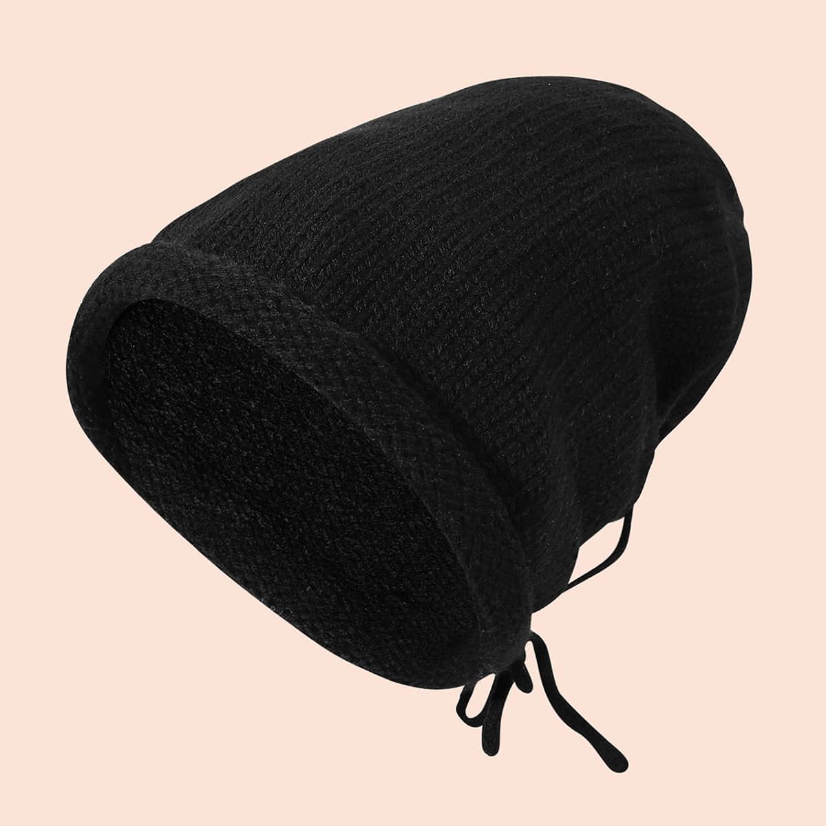 

Solid Knit Beanie, Black