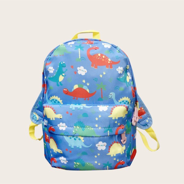 

Kids Allover Dinosaur Pattern Backpack, Baby blue