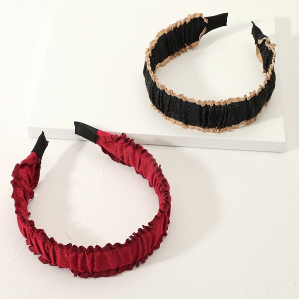 

2pcs Ruched Headband, Multicolor