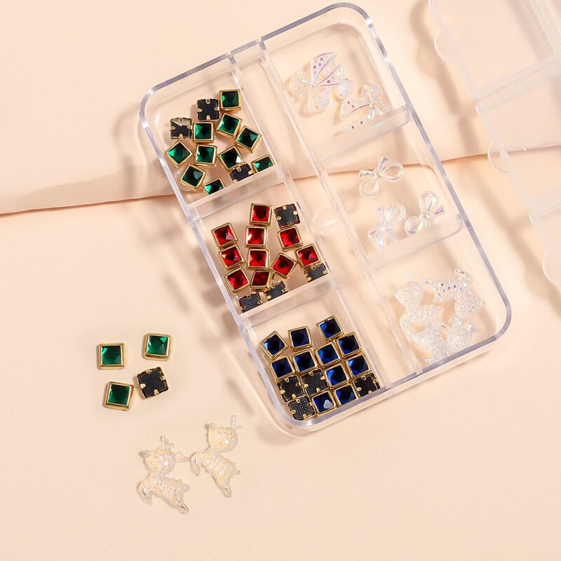 

1box Rhinestone Nail Art Decoration, Multicolor