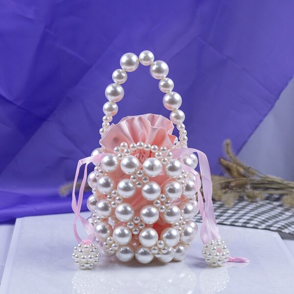 

Beaded Design Satchel Bag, Beige