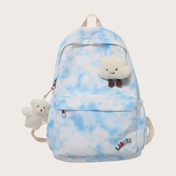 

Boys Tie Dye Backpack With Bag Charm, Blue