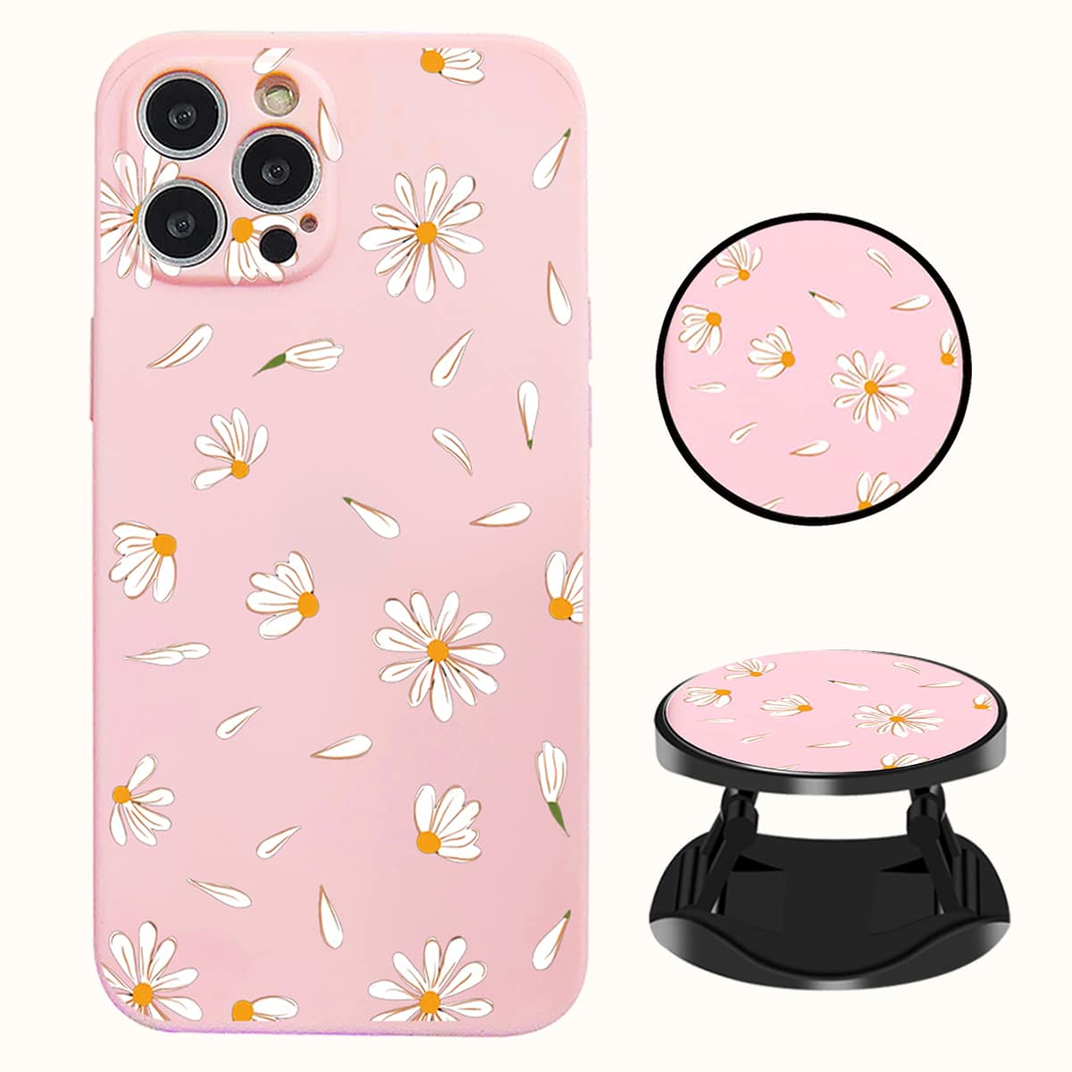 

Flower Print Phone Case, Pink
