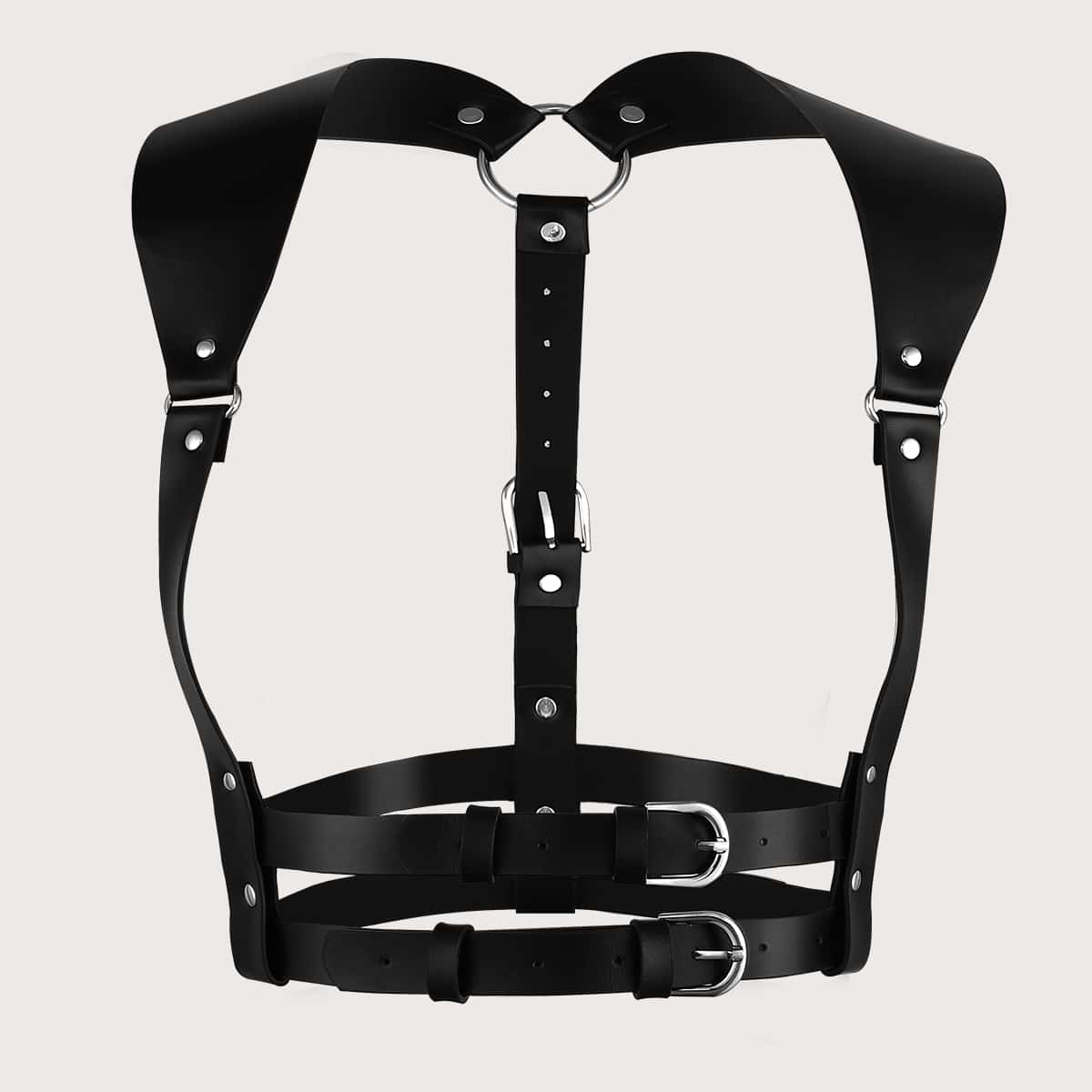 Портупея с металлической пряжкой с