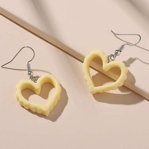 

Heart Drop Earrings, Yellow