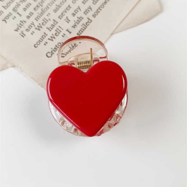 

Heart Decor Hair Claw, Red