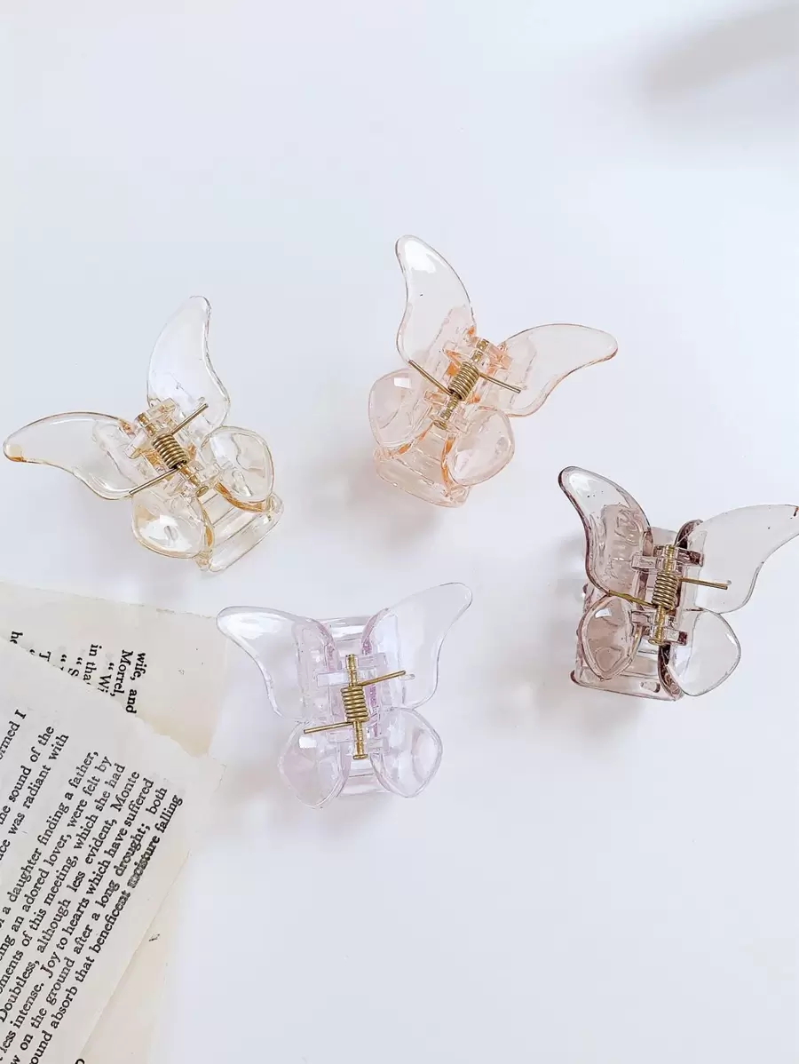 4 piezas Pinza para el cabello con diseño de mariposa para la calle - Multicolor - Ver 1