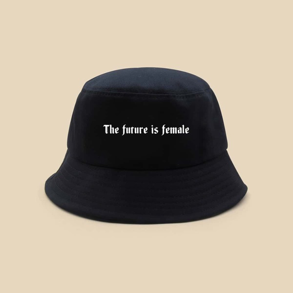 

Slogan Graphic Bucket Hat, Black