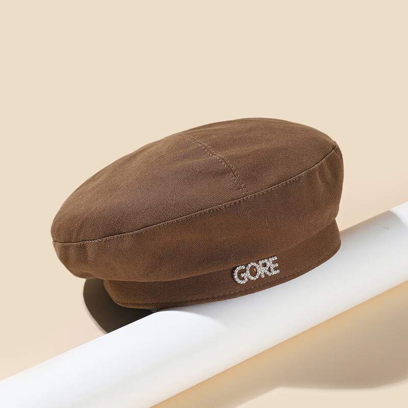 

Letter Decor Beret, Brown