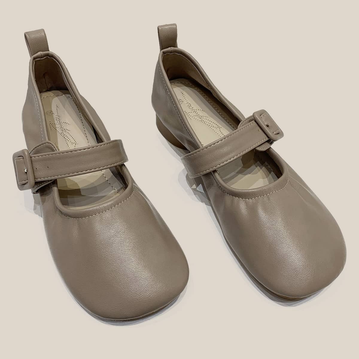 

Minimalist Mary Jane Flats, Khaki
