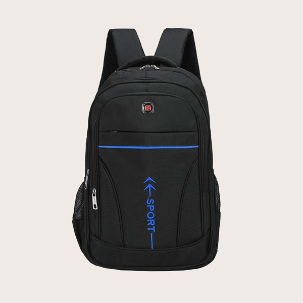 

Men Minimalist Zip Front Backpack, Black