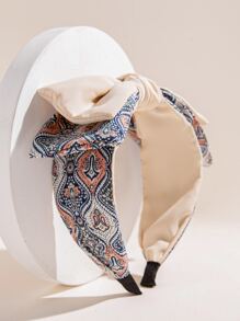 Bow Decor Wide Headband - Multicolor - View 1