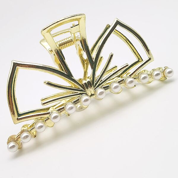 

Bow Knot Decor Hair Claw, Gold