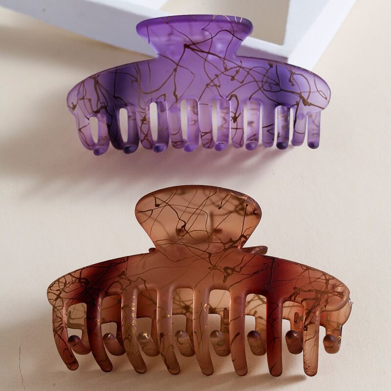 

2pcs Large Hair Claw, Multicolor