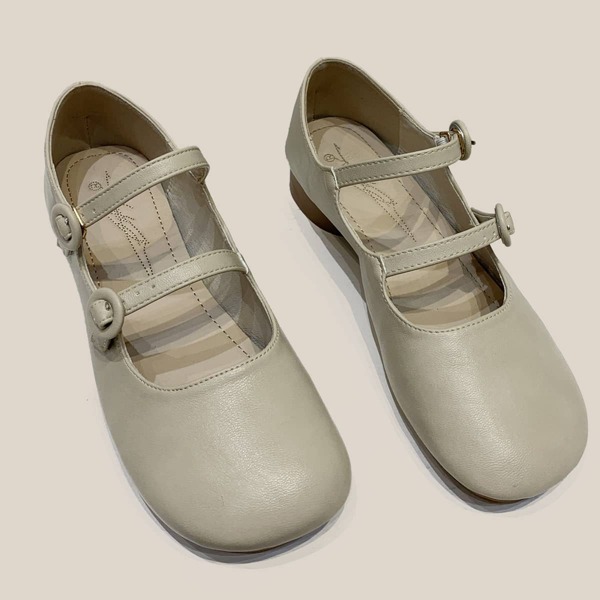 

Minimalist Marry Jane Flats, Apricot