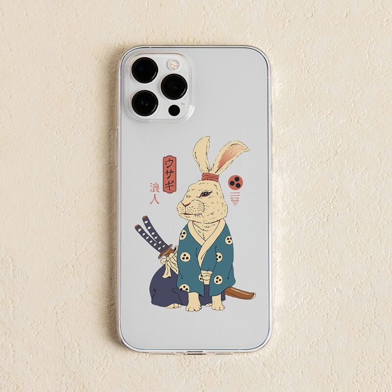 

Warrior Rabbit Clear Phone Case, Multicolor