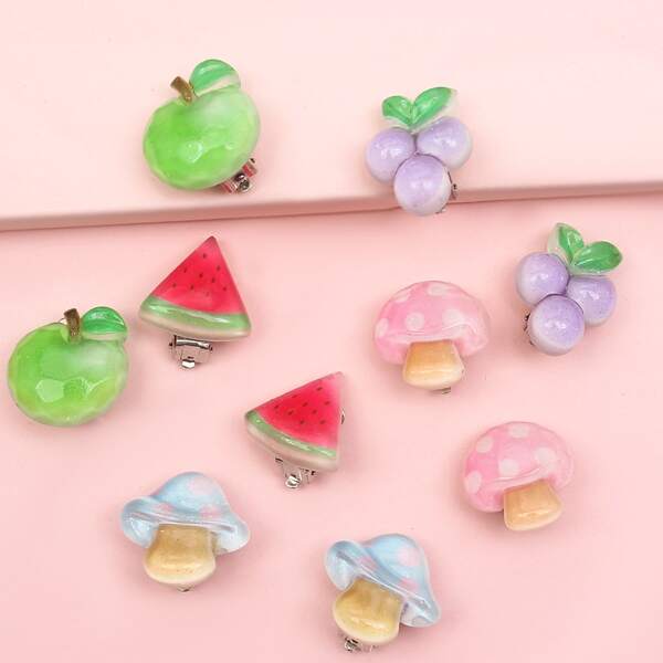 

10pcs Girls Fruit Decor Ear Cuff, Multicolor