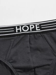 男士4入組拼接字母和條紋織帶內褲 - 彩色 - 查看 5