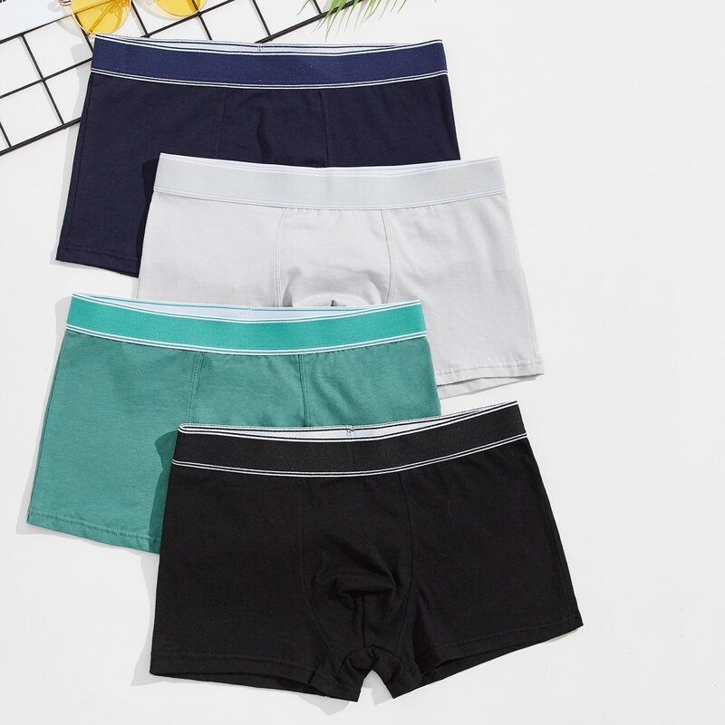 

Guys 4pcs Contrast Tape Boxer Briefs, Multicolor
