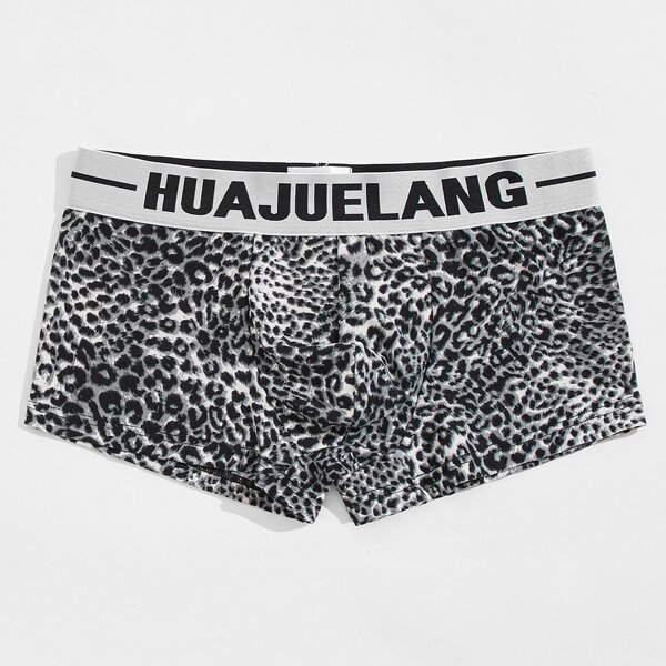 

Men Leopard And Letter Graphic Boxer Brief, Multicolor