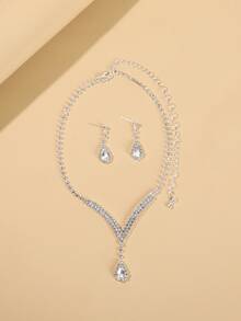 3 bộ trang sức rhinestone - Bạc - Xem 3