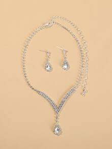 3 bộ trang sức rhinestone - Bạc - Xem 5