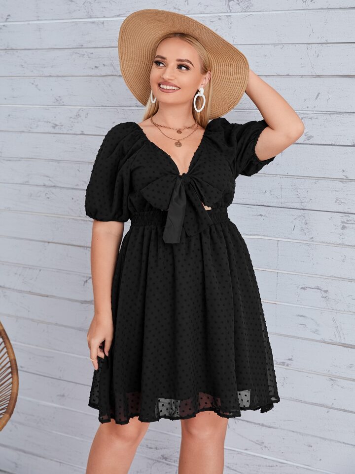 Es Esto Lo Nuevo de Vestido de lunares con nudo delantero de