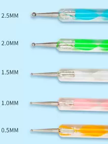 5 件双头螺旋点画笔，用于绘画、绘画、细节描绘、雕刻、陶瓷和陶艺，双点画和钻石画笔，返校、母亲节、妈妈的礼物、返校、学校用品