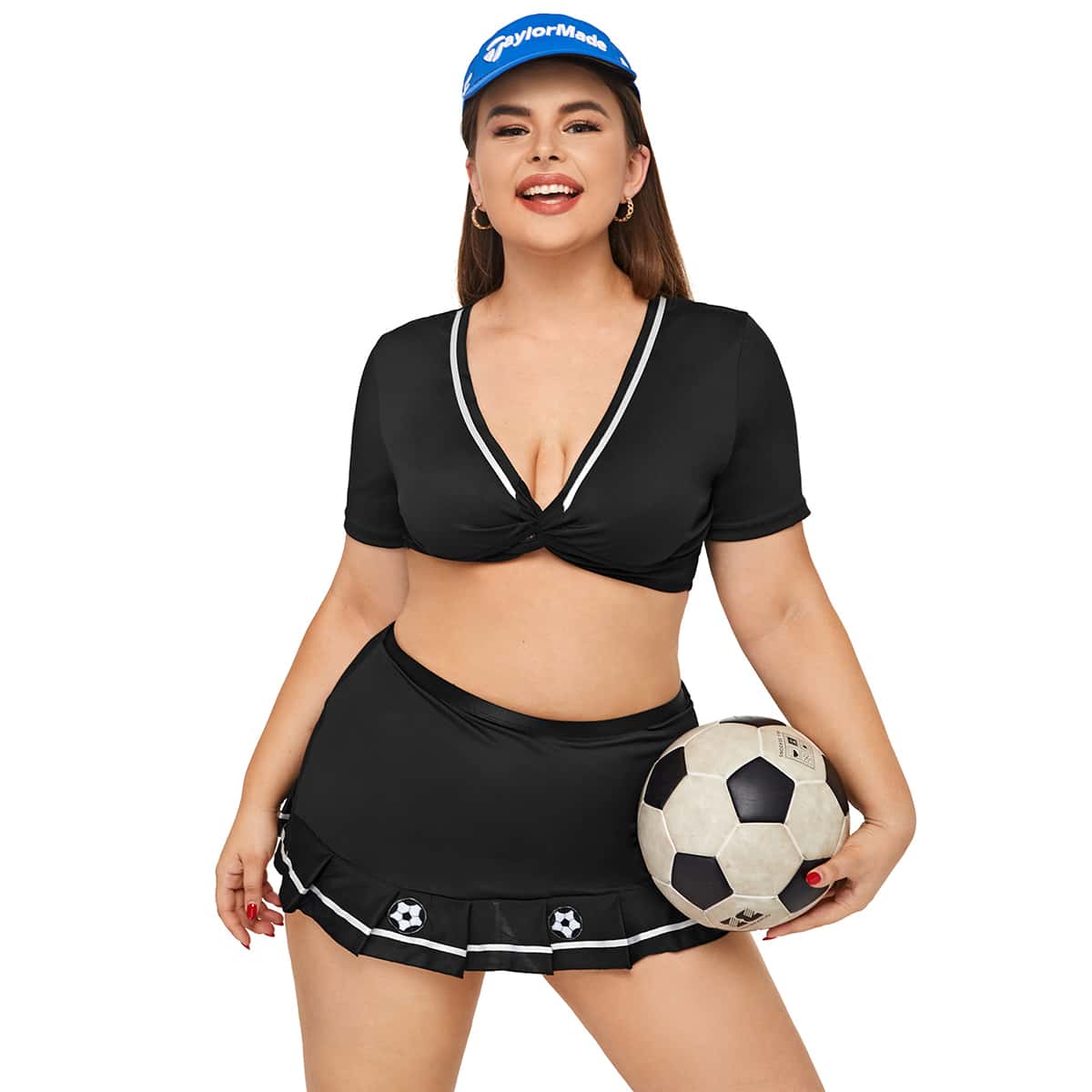 

Plus Twist Front Sports Costume Set, Black