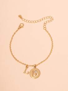 Pulsera con diseño de letra - Amarillo Oro - Ver 2