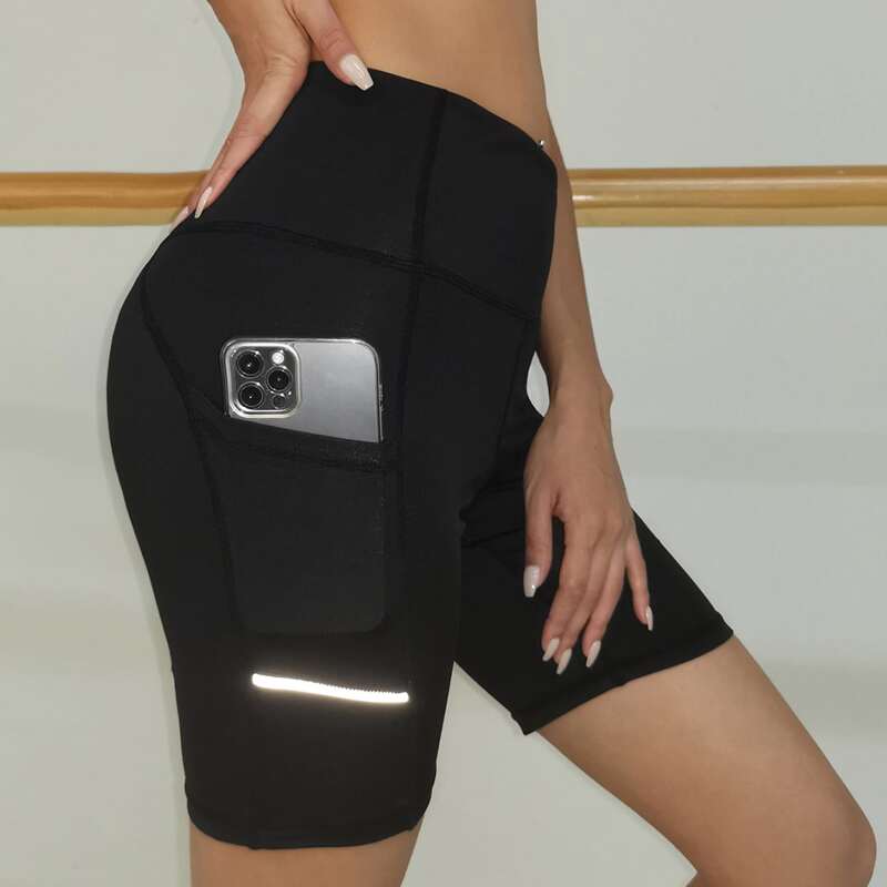 

Breathable & Softness Phone Pocket Sports Shorts, Black
