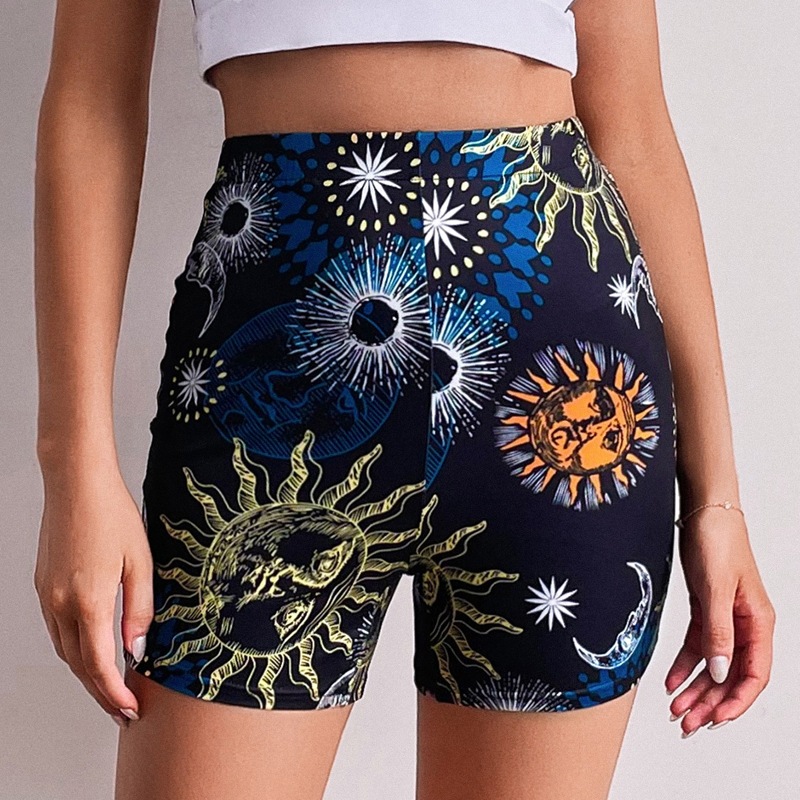 

Sun Print Biker Shorts, Multicolor
