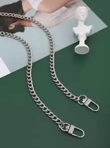 型鋁金屬鏈 0.6 公分 6 毫米直金色設計師錢包包帶手柄替換配件五金品質便攜式包配件時尚耐用適合新秀和白領青少年女孩女大學生 - 銀色 - 查看 1