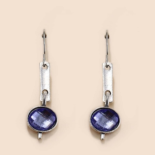 

Oval Drop Earrings, Silver