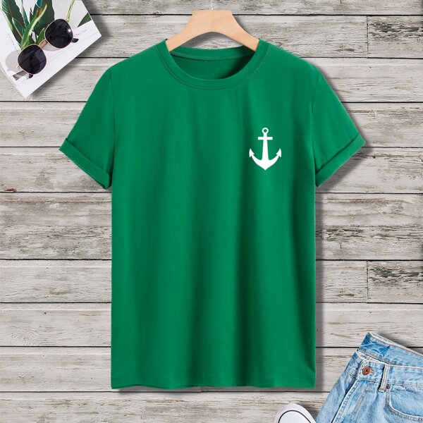 

Men Graphic Print Tee, Dark green