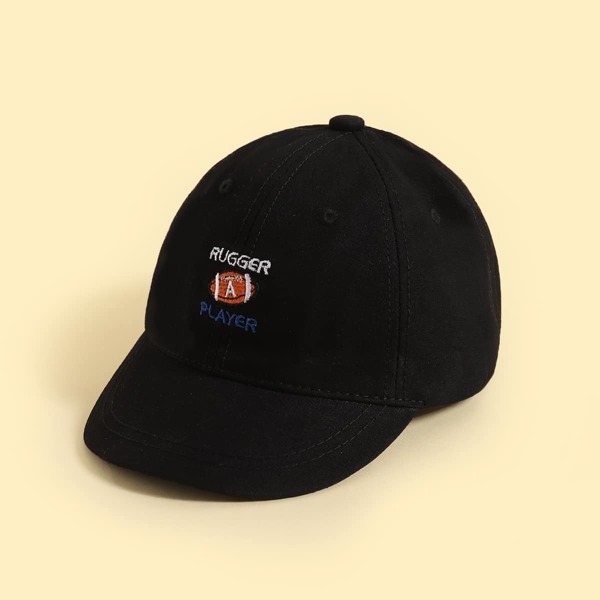 

Toddler Kids Letter Embroidered Baseball Cap, Black