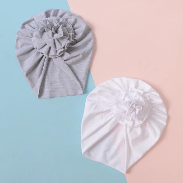 

2pcs Toddler Girls Solid Head Wrap, Multicolor