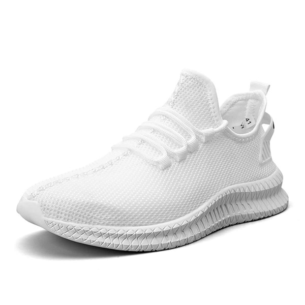 

Men Minimalist Lace Up Front Sneakers, White